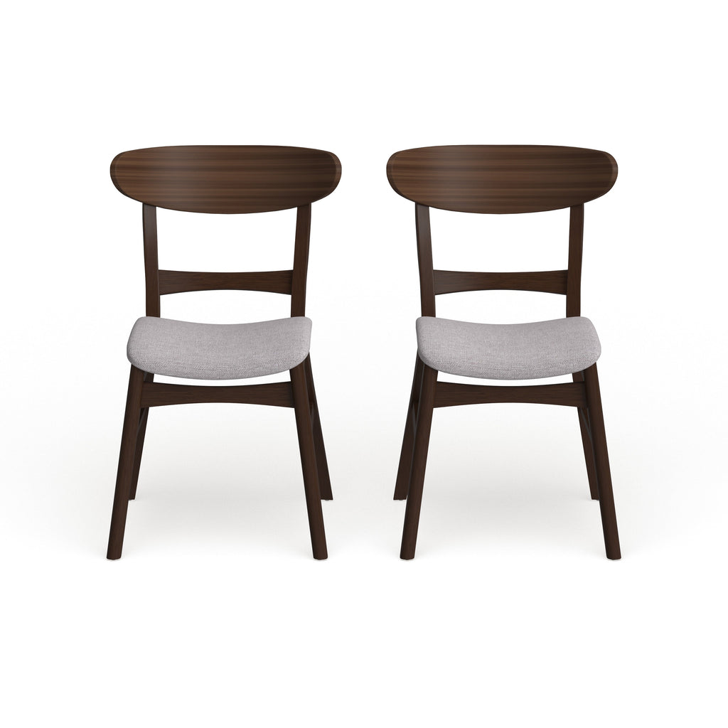 Abrielle Mid-Century Modern Upholstered Rubberwood Dining Chair (Set of 2) by Christopher Knight Home