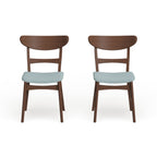 Abrielle Mid-Century Modern Upholstered Rubberwood Dining Chair (Set of 2) by Christopher Knight Home