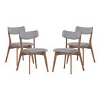 Chazz Mid-Century Modern Upholstered Rubberwood Dining Chairs (Set of 2/4) by Christopher Knight Home
