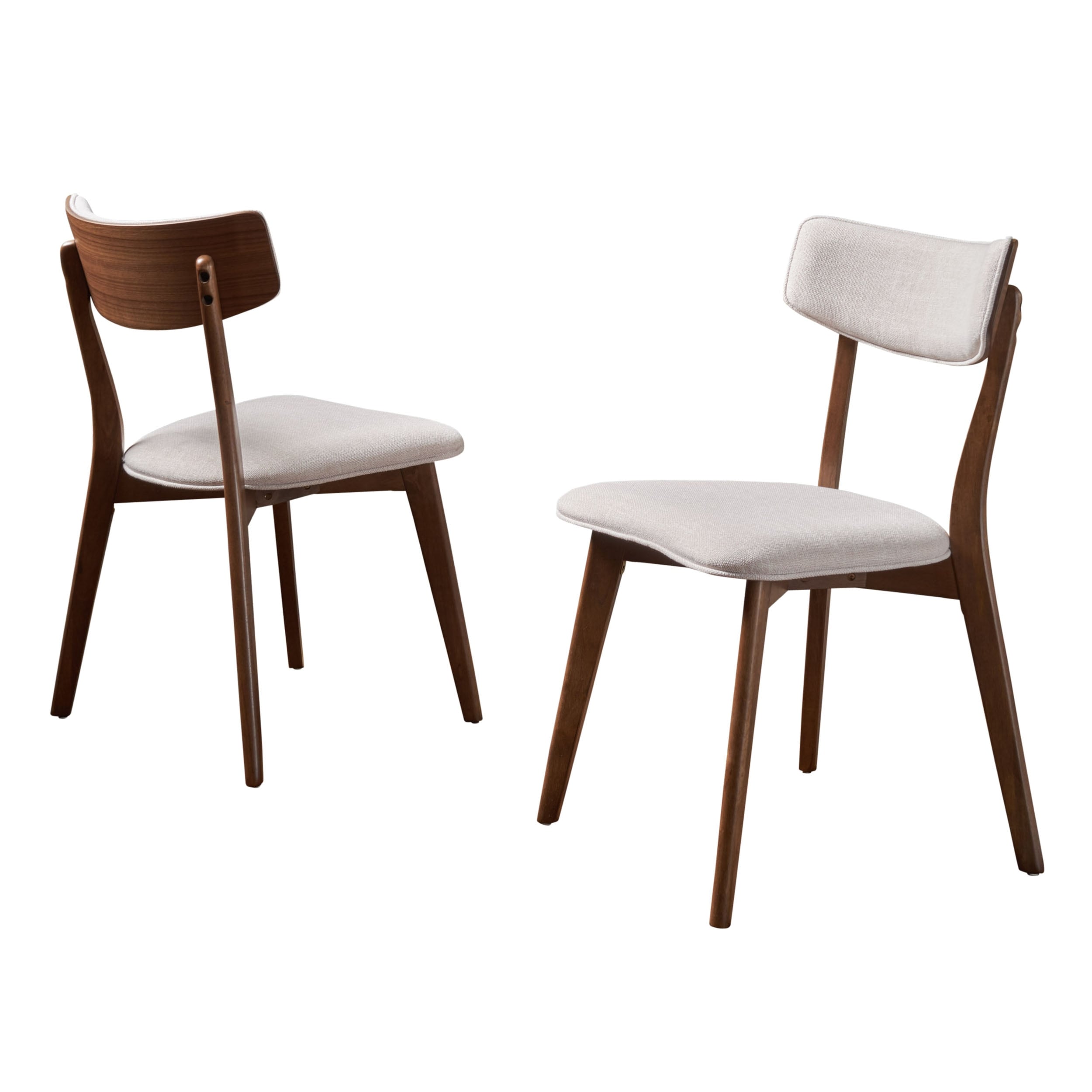 Chazz Mid-Century Modern Upholstered Rubberwood Dining Chairs (Set of 2/4) by Christopher Knight Home
