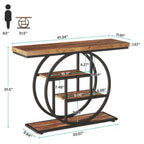 Console Table for Entryway, Industrial 4-Tier Sofa Table Behind Couch