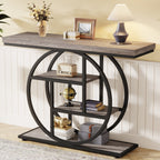 Console Table for Entryway, Industrial 4-Tier Sofa Table Behind Couch