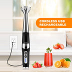 Cordless Hand Blender: 4-in-1 USB Rechargeable Immersion Blender, 21 Variable Speeds & 3-Angle Adjustable with 700ml Chopper