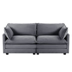 Corduroy Sectional Sofa with Removable Ottomans & Ultra-soft Cushions for Living Room & Bedroom