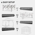 Cozywor 11 ft. x 11 ft. Pop-Up Steel Gazebo with Mosquito Netting
