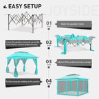 Cozywor 11 ft. x 11 ft. Pop-Up Steel Gazebo with Mosquito Netting