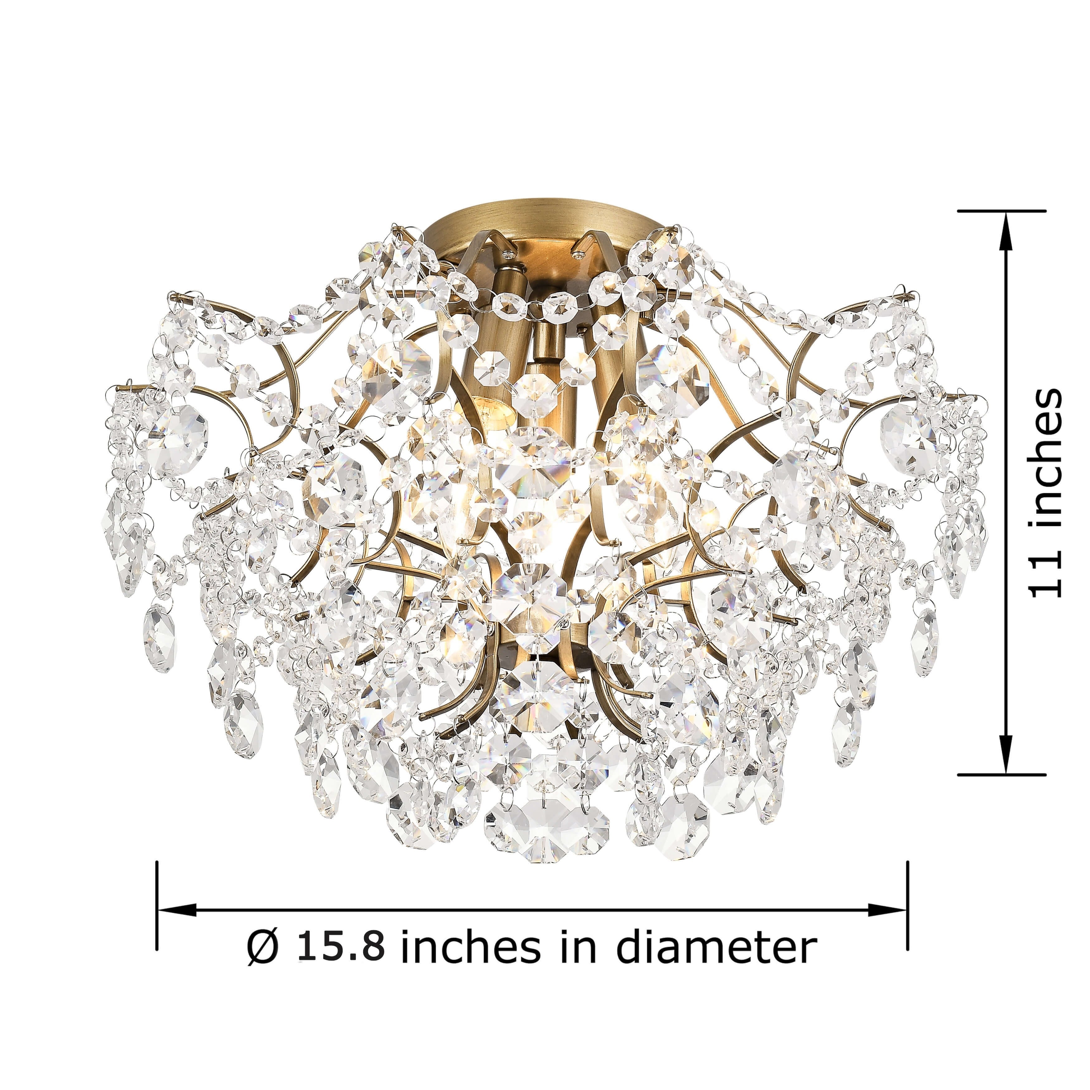 Dalia Elegant Indoor 3-light Crystal Flush Mount