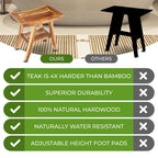 EcoDecors, Bench, Shower Stool, Shower Seat, Shower Chair for Inside Shower, Small Bench, Teak Shower Bench, Shower Foot Rest