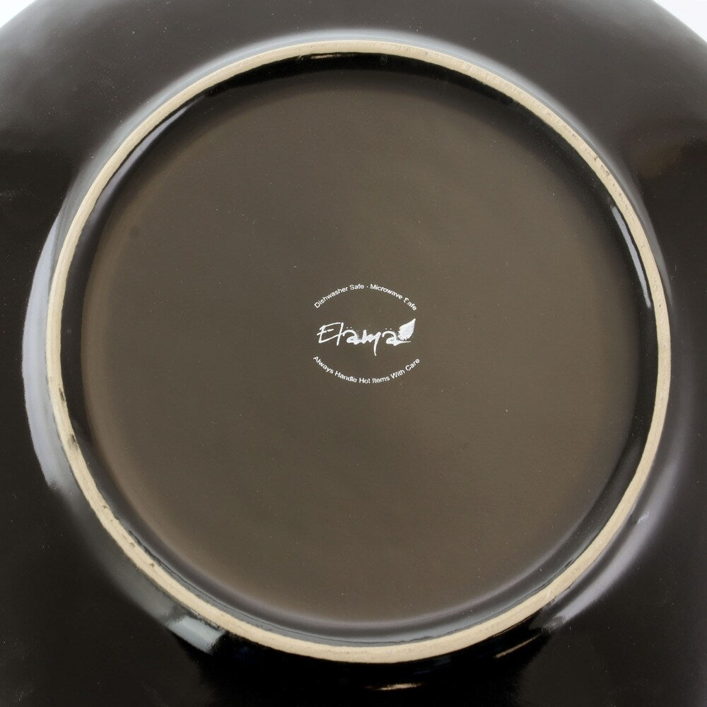 Elama Floral Accents 16 Piece Stoneware Dinnerware Set in Blue