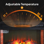 Electric Fireplace Insert with Adjustable Heating, Brightness, Timer and Overheat Protection, 1400W, CSA Listed