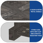 Farmhouse TV Stand for up to 65 TV with Doors and Open Shelves Media Console Power Outlet