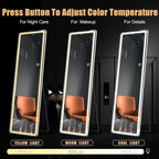 Floor Mirror with LED Light, 64 x 21 Full Length Mirror with Stand, Hanging Mirror Wall Mounted Mirror Full Body Mirror