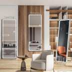 Floor Mirror with LED Light, 64 x 21 Full Length Mirror with Stand, Hanging Mirror Wall Mounted Mirror Full Body Mirror