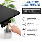 Futzca Height Adjustable Electric Standing Desk Sit Stand Computer Stand up Desk with Splice Board