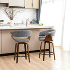 Glitzhome Set of 2 or 4 Modern Counter & Bar Height Wooden Swivel Bar Stools