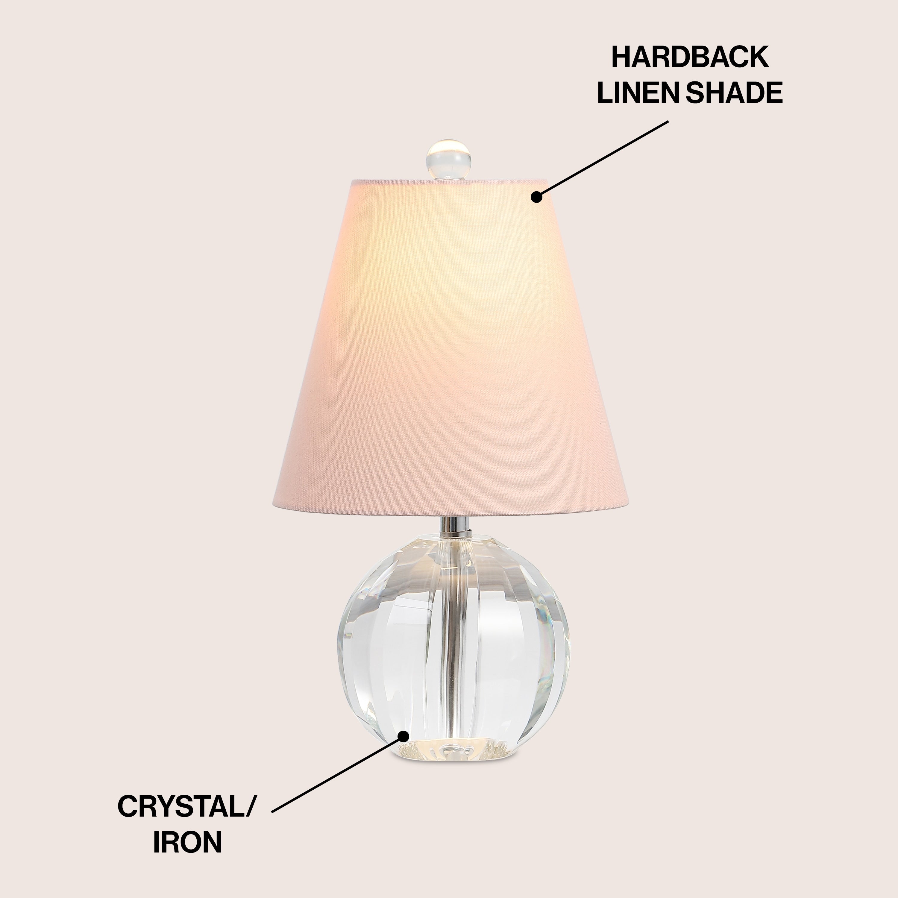 Goddard 16 Crystal Ball/Metal LED Table Lamp, By JONATHAN Y
