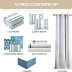 Nanshing Trina 15 Piece Boho Embroidered Comforter Set