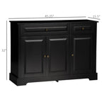 HOMCOM Modern Sideboard Buffet Cabinet with Storage Cupboards, 2 Drawers and Adjustable Shelves, Black