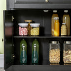 HOMCOM Modern Sideboard Buffet Cabinet with Storage Cupboards, 2 Drawers and Adjustable Shelves, Black