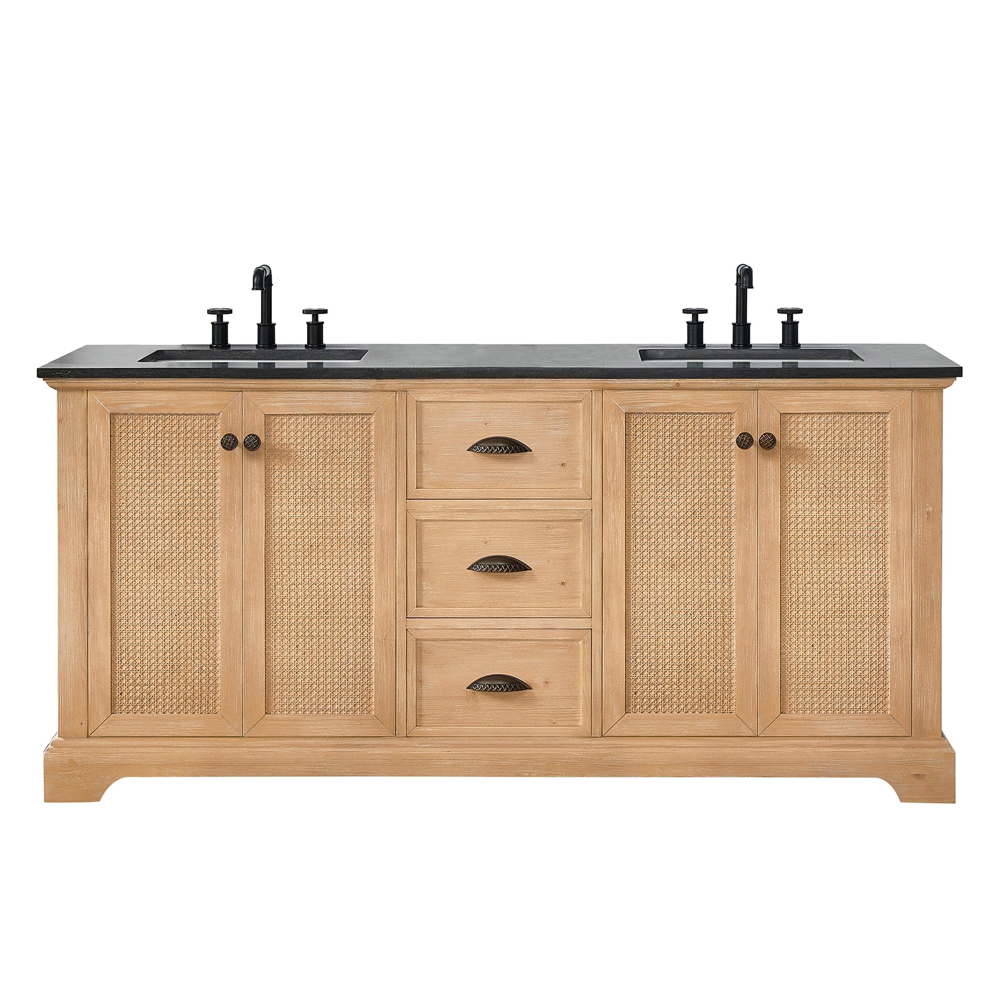 Hervas Bath Vanity with Natural Marble Top without Mirror