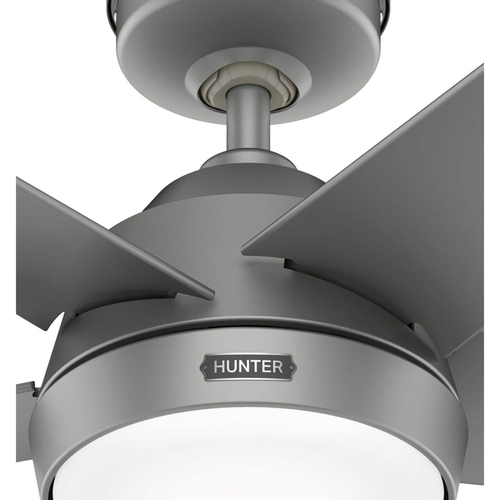 Hunter 52 Skyflow Outdoor Ceiling Fan w/ LED Light Kit, Wall Control - Coastal Modern Contemporary - WeatherMax - WET-RATED!
