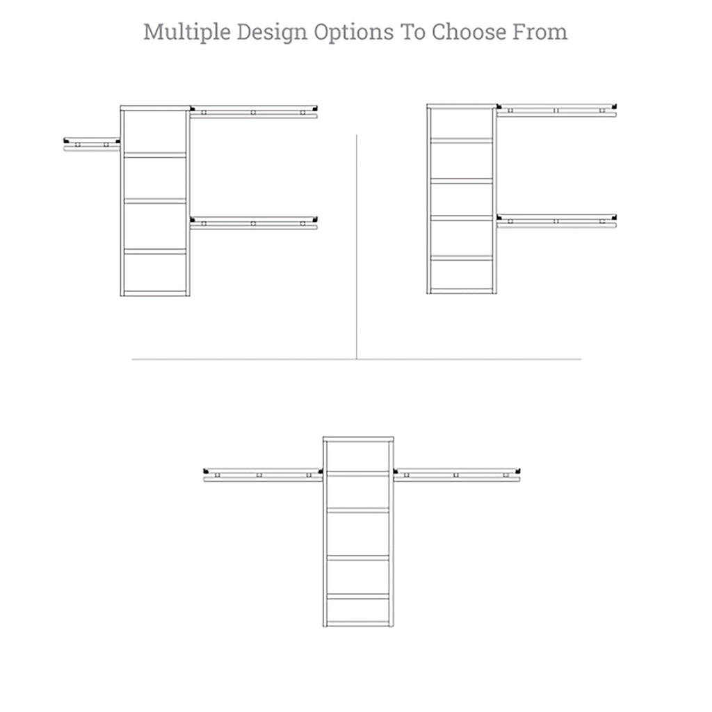 John Louis Home Solid Wood Reach-In Simplicity Closet System Espresso
