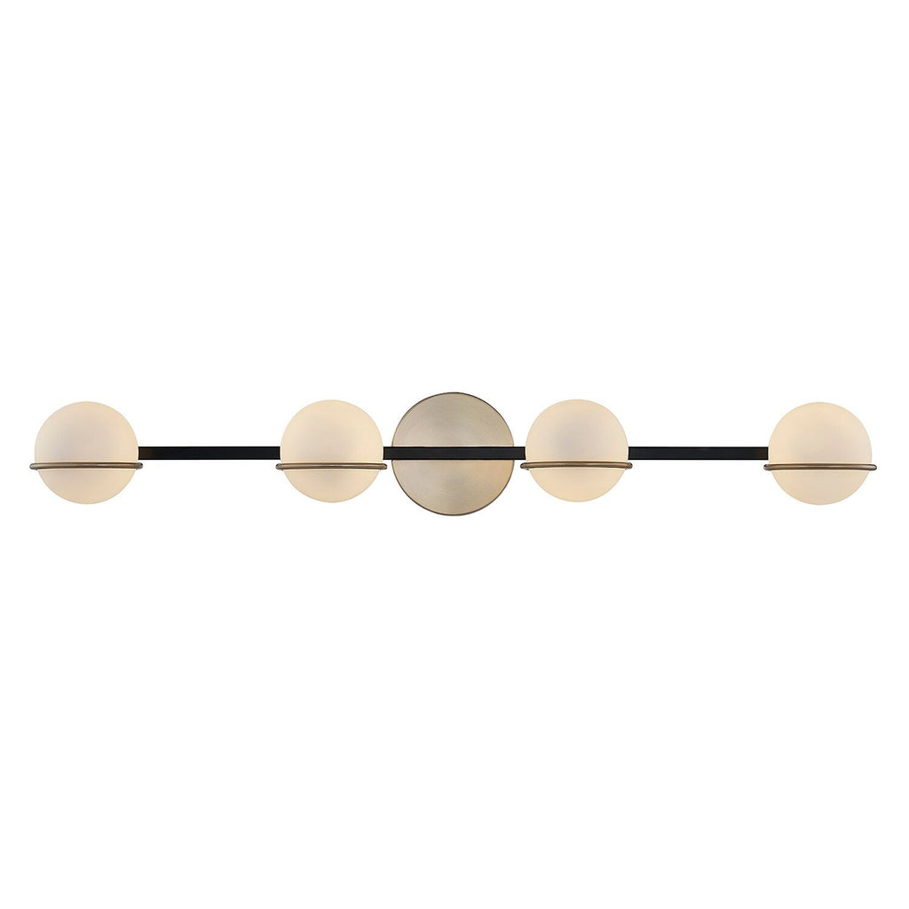 Justice Design Group EVOLV Fusion Centric 4-Light Bath Bar with Opal Glass Shade
