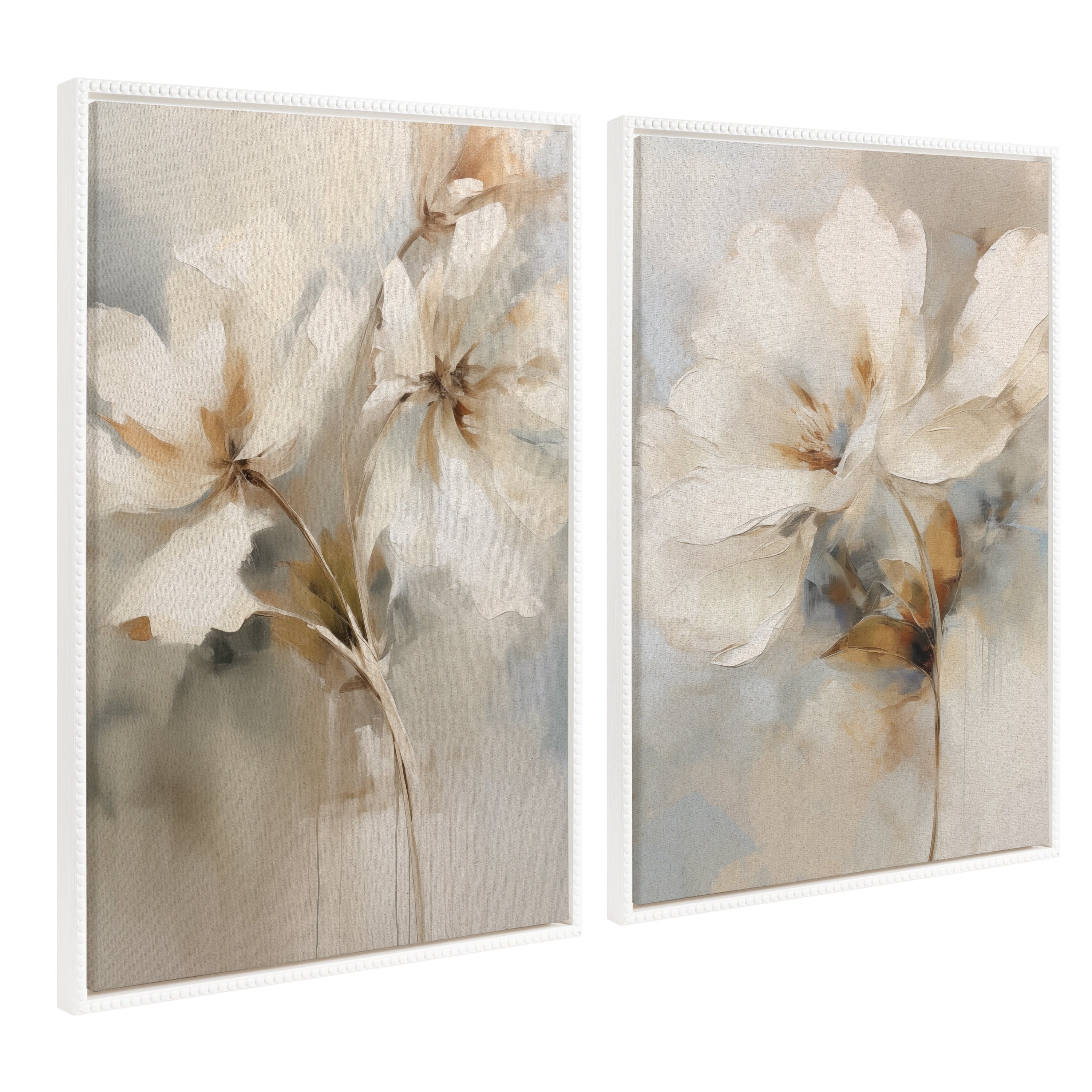 Kate and Laurel Sylvie Beaded Abstract Botanical Canvas