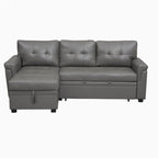 Convertible Reversible Sectional Sofa with Pull-Out Sleeper Bed, Hidden Storage Chaise, and Durable Legs