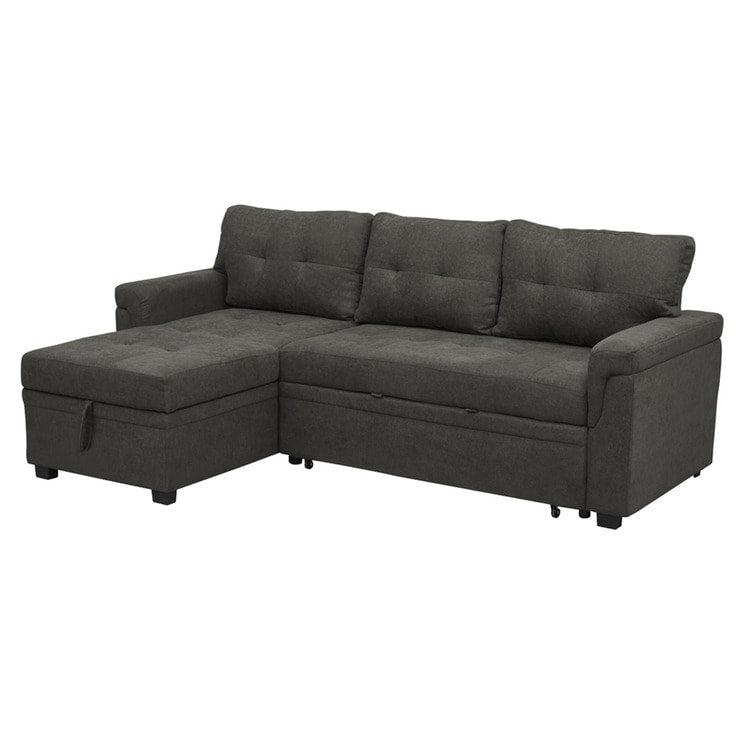 Convertible Reversible Sectional Sofa with Pull-Out Sleeper Bed, Hidden Storage Chaise, and Durable Legs