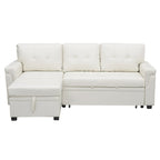 Convertible Reversible Sectional Sofa with Pull-Out Sleeper Bed, Hidden Storage Chaise, and Durable Legs