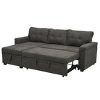 Convertible Reversible Sectional Sofa with Pull-Out Sleeper Bed, Hidden Storage Chaise, and Durable Legs