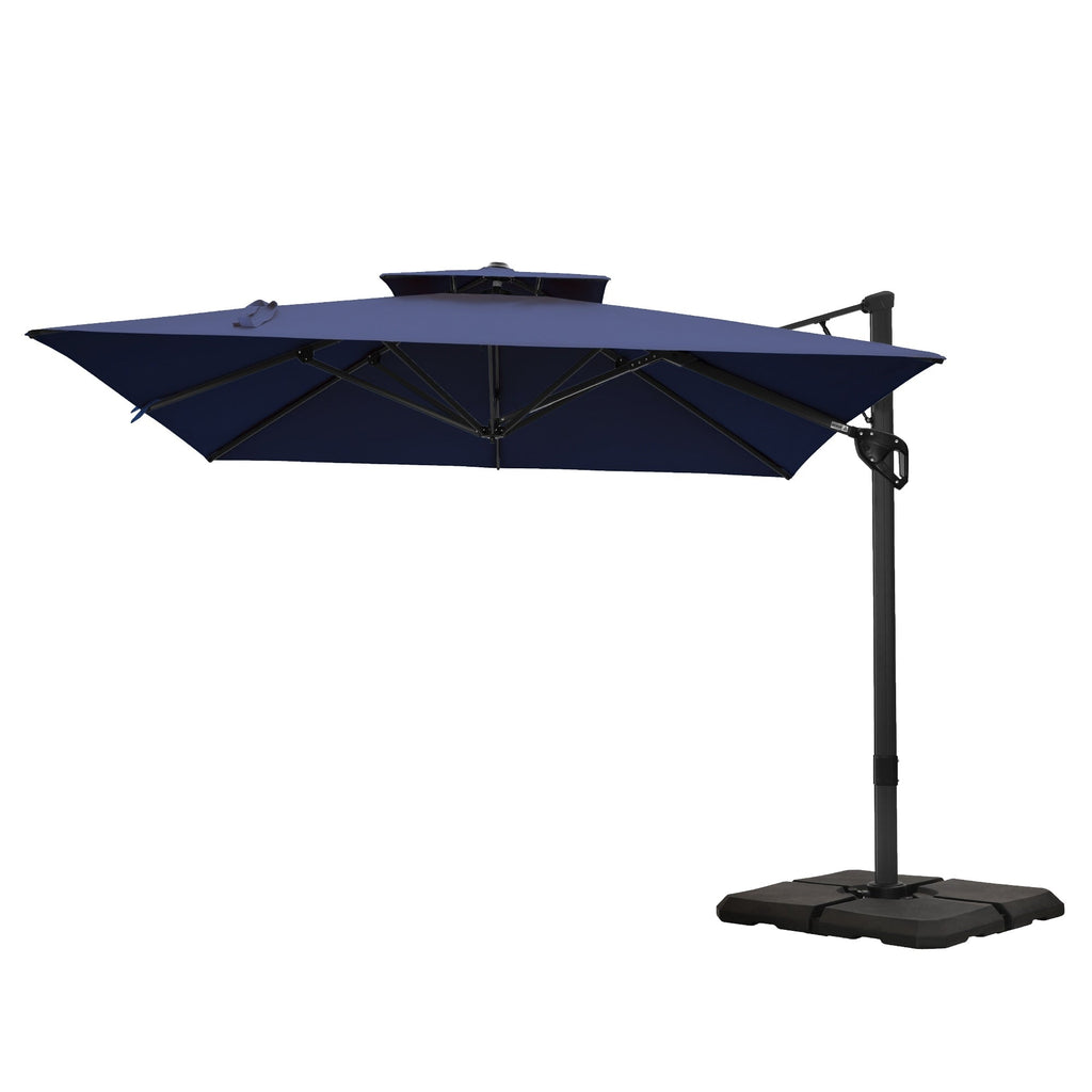 MAISON ARTS 12 FT Automatic Hydraulic Cantilever Umbrella Aluminum Pole 360 Degree Rotation