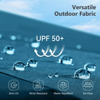 MAISON ARTS 15-foot Rectangular Crank Double-sided Outdoor Market Umbrella Solar LED Lighted Patio Umbrella with Base Included