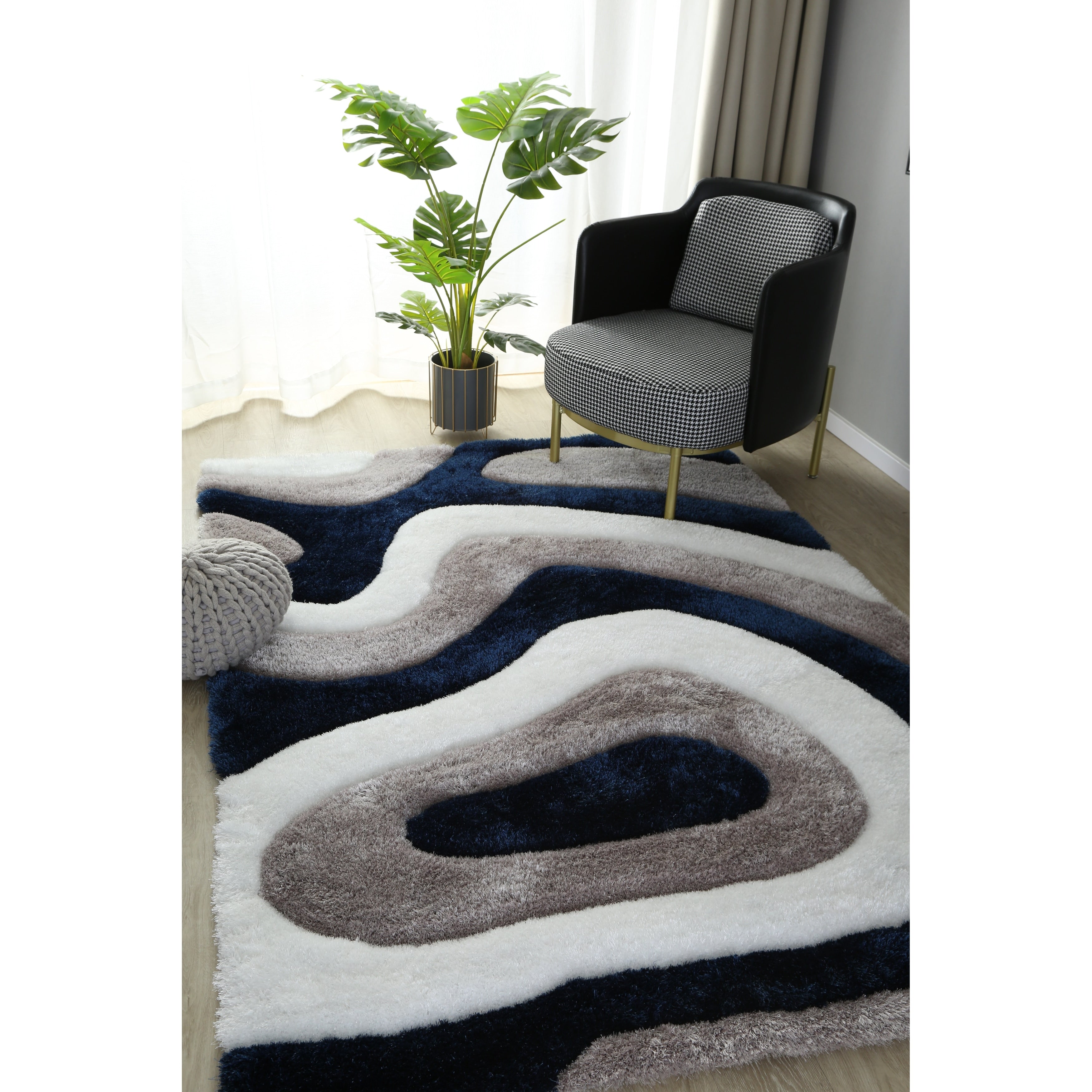 Mateos Shag Abstract Designed Area Rug