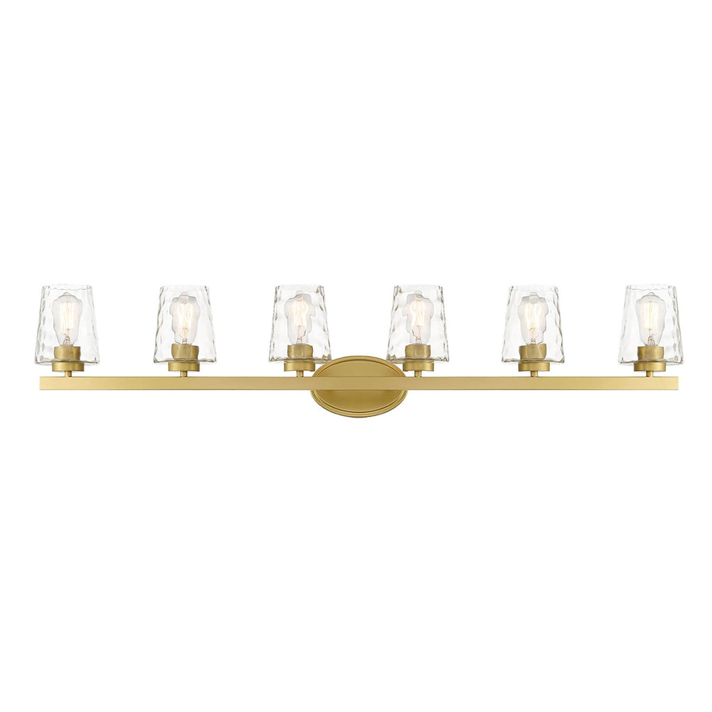 Mid-century Modern 6-light LED Dimmable Bathroom Vanity Light with Art Glass - 51 inches