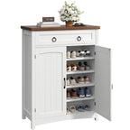 Moasis 5-tier 20 Pair Shoe Storage Cabinet with Double Doors for Entryway