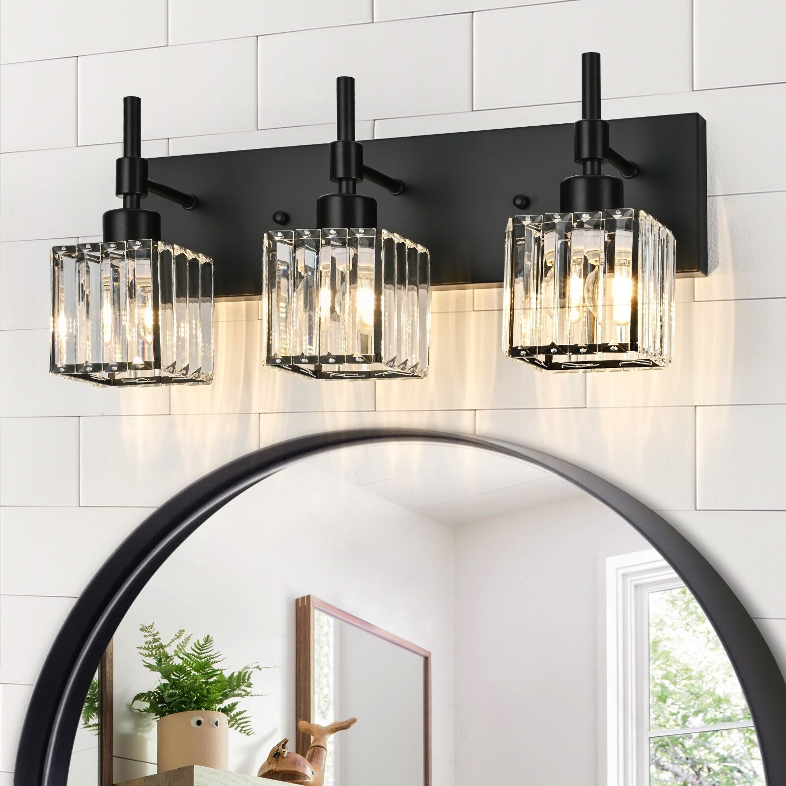 Ora Modern Dimmable Crystal Bathroom Light Fixtures Over Mirror Glam Vanity Lights