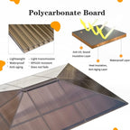 Hardtop Gazebo for Backyard – Permanent Pergola with Netting, Curtains & Double Roof, All-Weather Outdoor Shelter