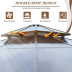 Hardtop Gazebo for Backyard – Permanent Pergola with Netting, Curtains & Double Roof, All-Weather Outdoor Shelter