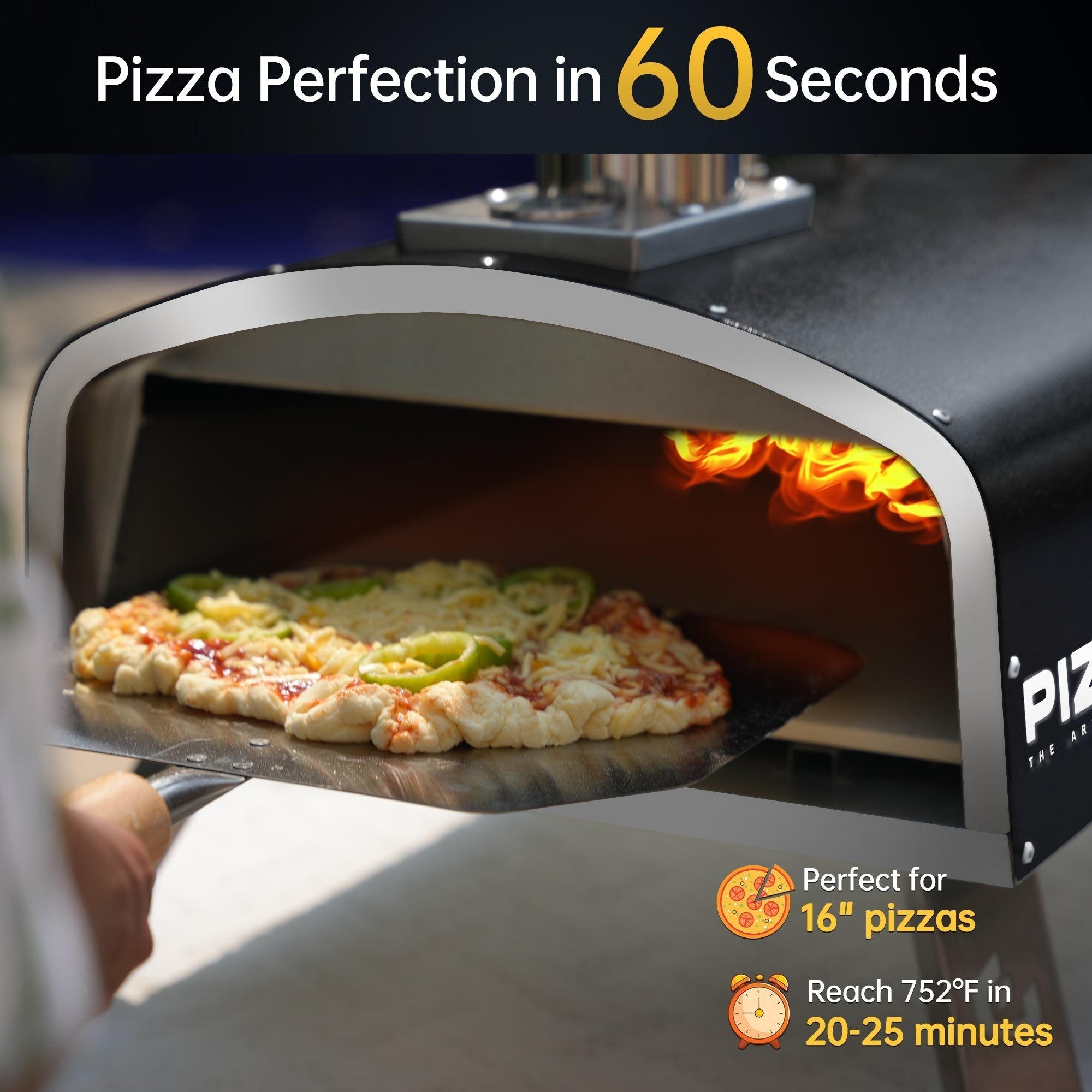 Outdoor Wood Fired Pizza Oven Portable Pizza Oven with Pizze Peel, Carry Bag - 16 inch