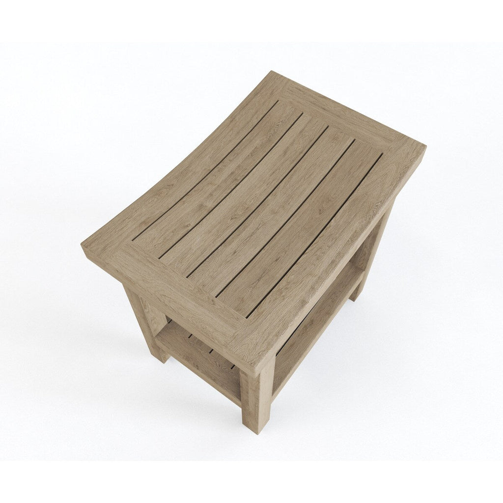 Patented Sumba Teak Shower Bench with Shelf