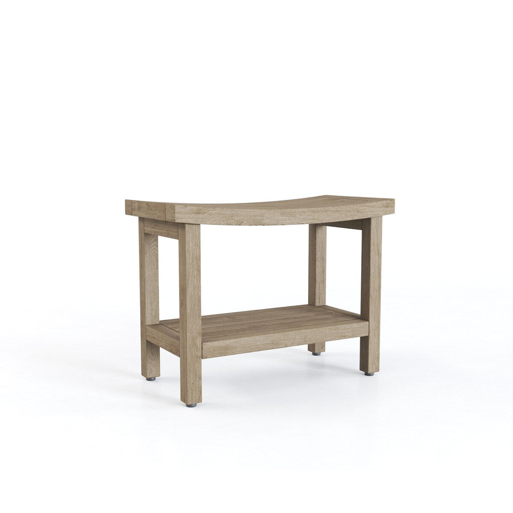 Patented Sumba Teak Shower Bench with Shelf