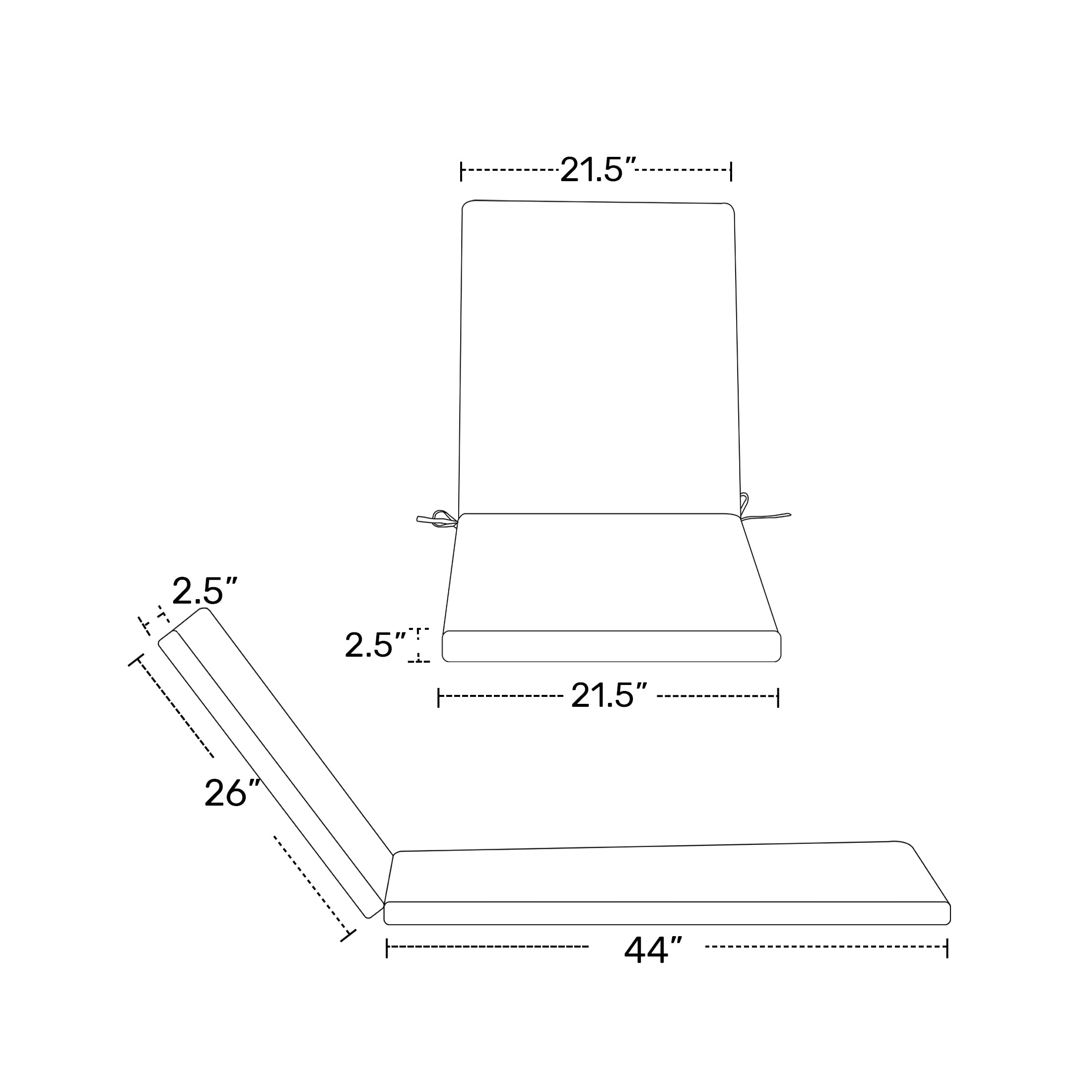 Polytrends Fading Free All Weather Outdoor Patio Chaise Lounge Cushions - (Set of 2)