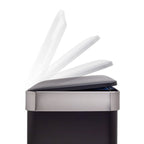 Qualiazero 16 Gal (8 Gal dual unit) Rectangular Recycle Step Can - Stainless Steel