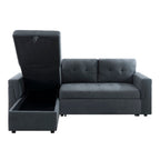 Convertible Reversible Sectional Sofa with Pull-Out Sleeper Bed, Hidden Storage Chaise, and Durable Legs