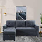 Convertible Reversible Sectional Sofa with Pull-Out Sleeper Bed, Hidden Storage Chaise, and Durable Legs