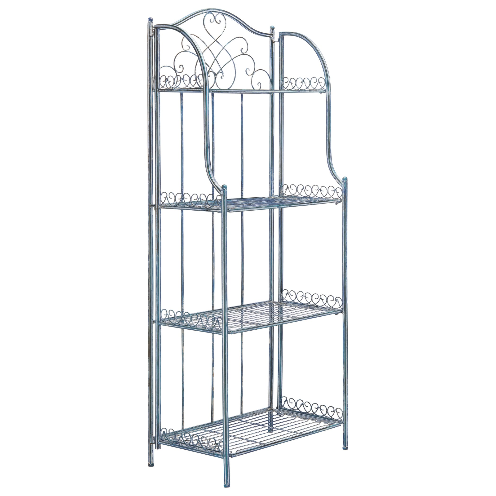 SAFAVIEH Bryn Victorian Wrought Iron 4-Tier Outdoor Bakers Rack - 25 In. W x 15 In. D x 63 In. H - 25W x 15D x 63H