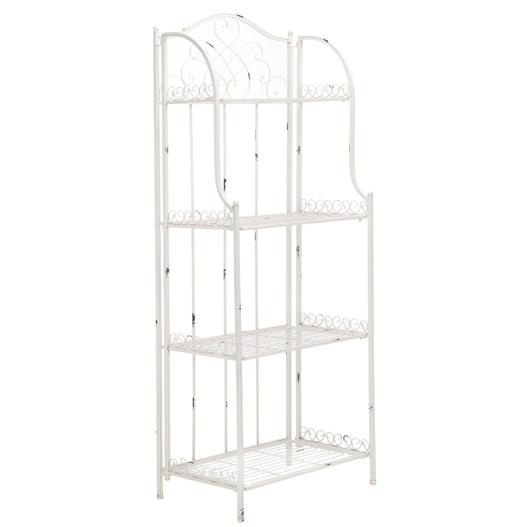 SAFAVIEH Bryn Victorian Wrought Iron 4-Tier Outdoor Bakers Rack - 25 In. W x 15 In. D x 63 In. H - 25W x 15D x 63H