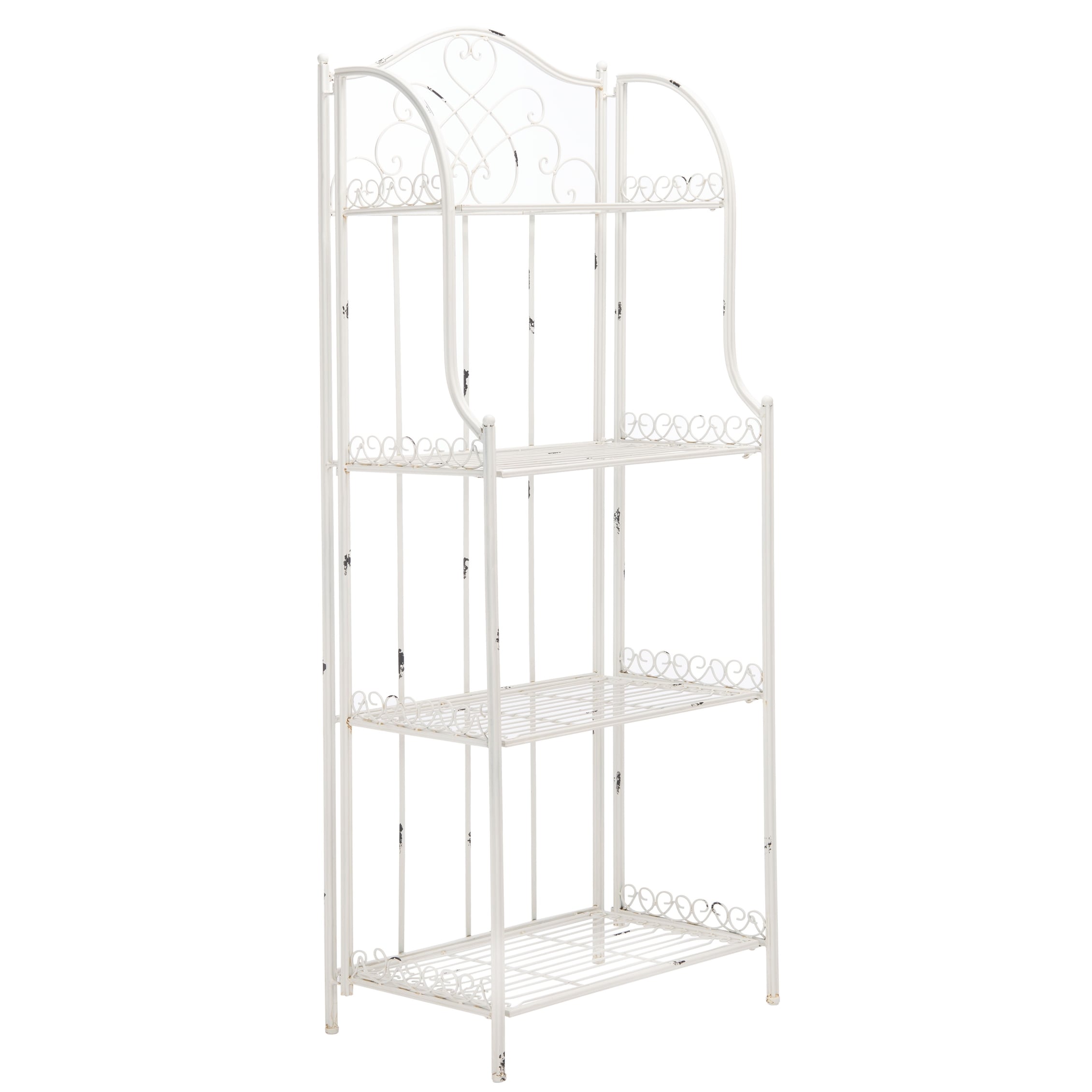 SAFAVIEH Bryn Victorian Wrought Iron 4-Tier Outdoor Bakers Rack - 25 In. W x 15 In. D x 63 In. H - 25W x 15D x 63H